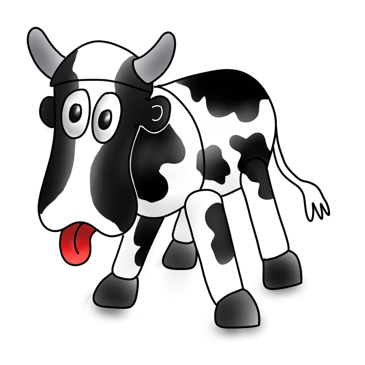 Steel drum Friesian cow in black and white